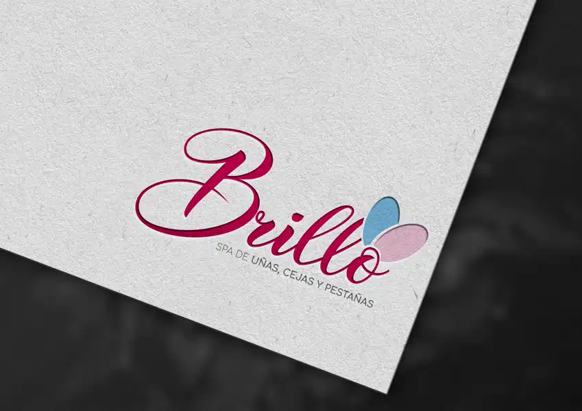 Diseño de logo y marca spa de uñas y `pestañas en villavicencio brillo