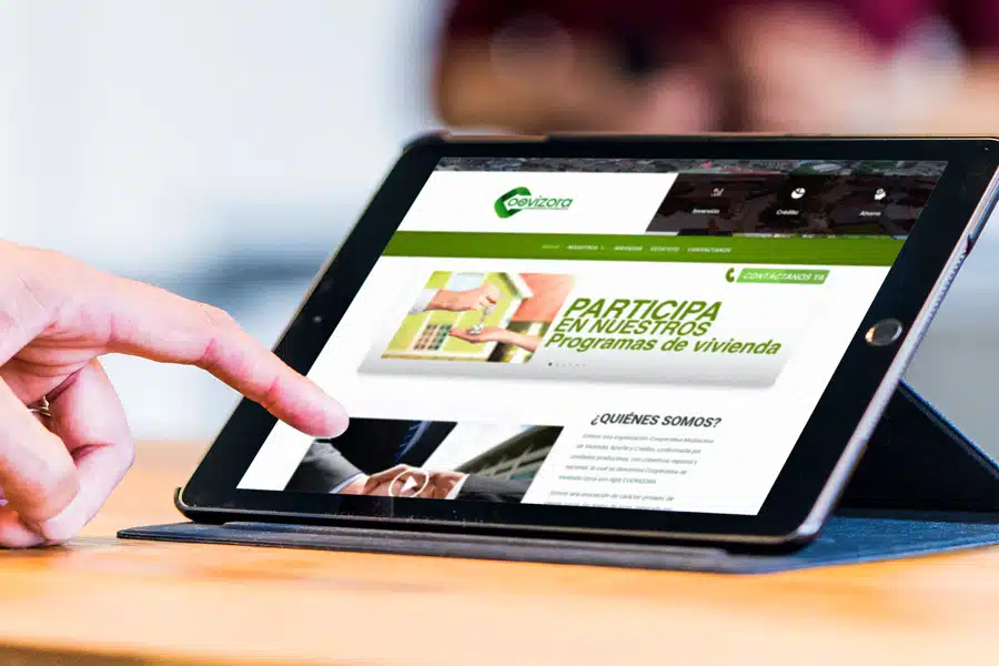 Diseño de pagina web coovizora empresa banco de ahorro y crédito villavicencio coovizora